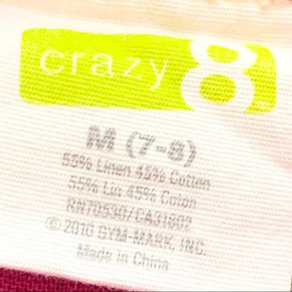 🌸New🌸 Crazy 8 Little Girl Linen Shirt Top Size Medium 7/8 NWT - Picture 4 of 5